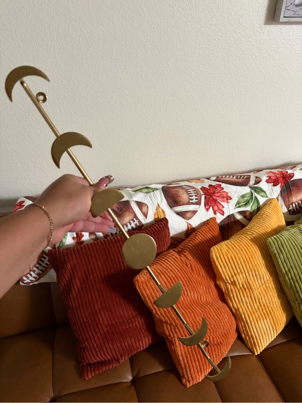 Gold Crescent Moon Wall Decor Hanging Garland